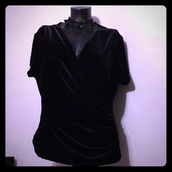 R & K Evening Tops - R & K Black Valor Evening Blouse